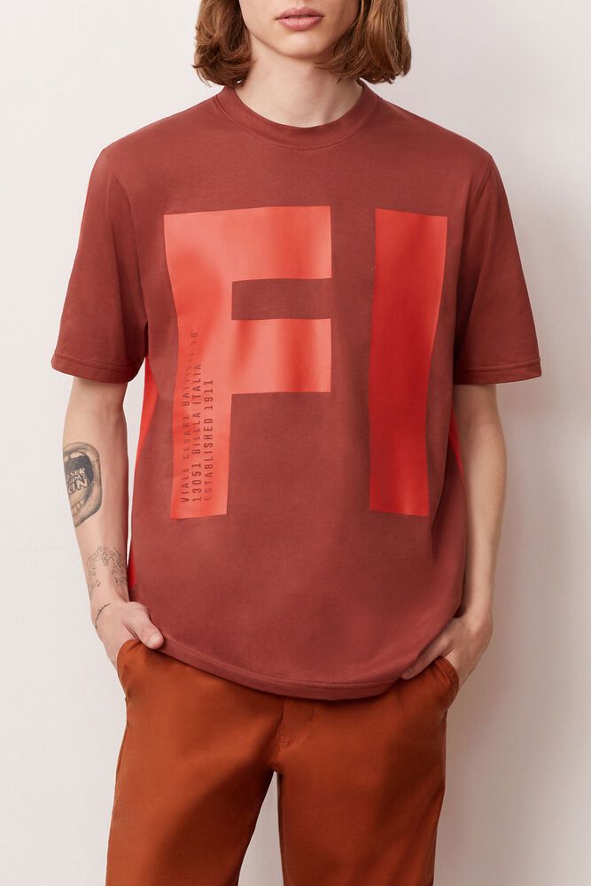 Fila T-Shirt Mens Red - Clark - Philippines 1652407-AD